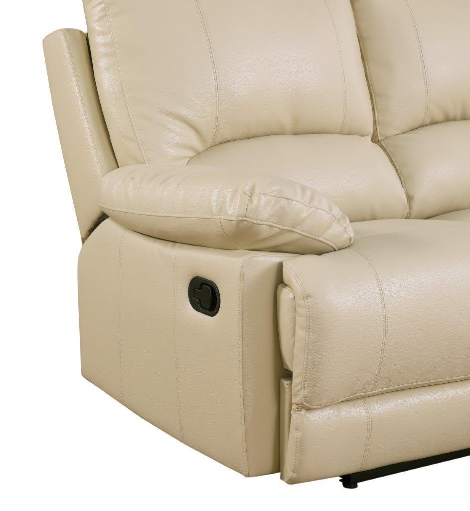 

    
Beige Leather Air Recliner Sofa Set 3 Pcs Global United 9345
