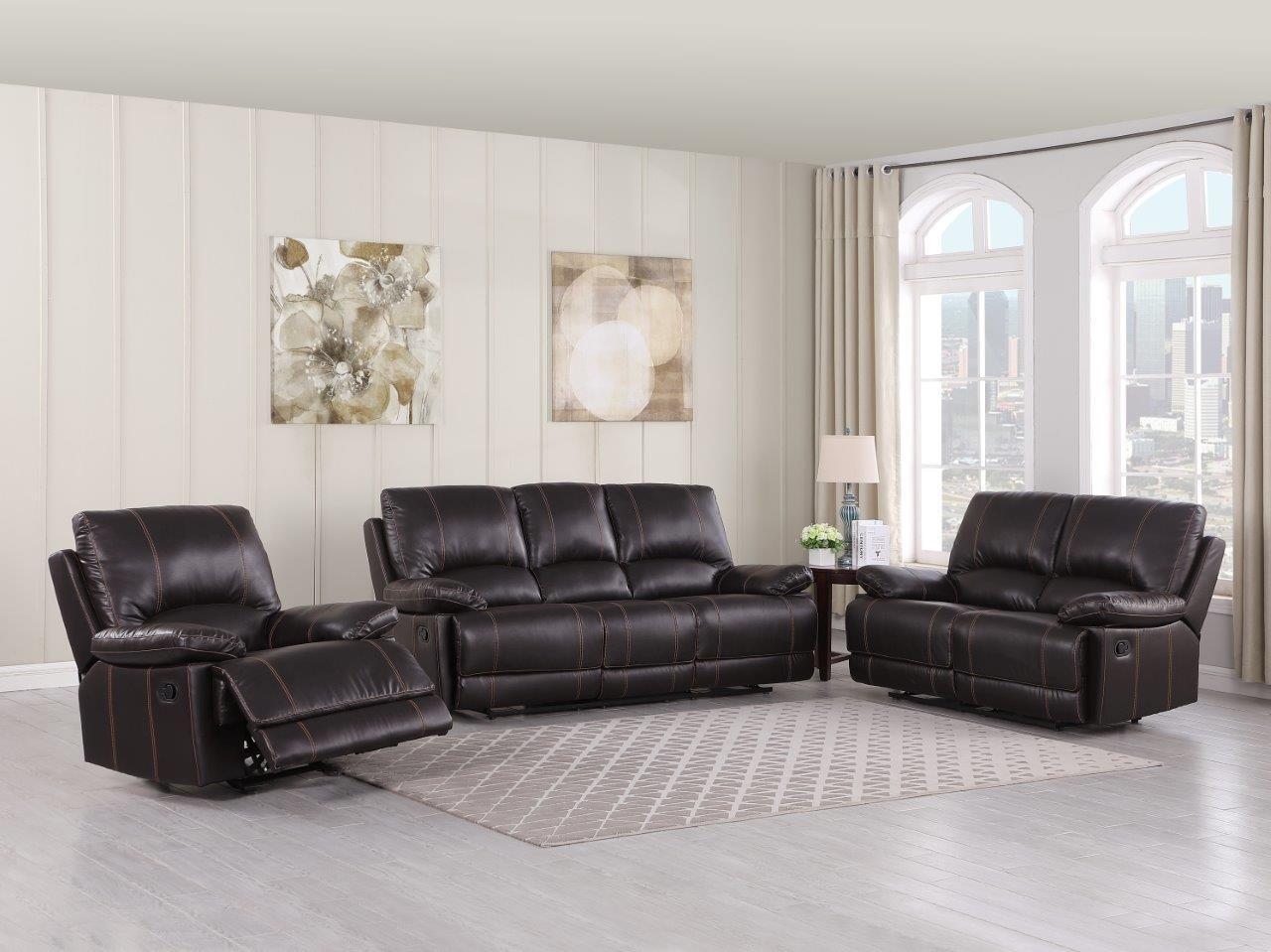 

    
 Shop  Brown Leather Air / Match Loveseat Global United 9345
