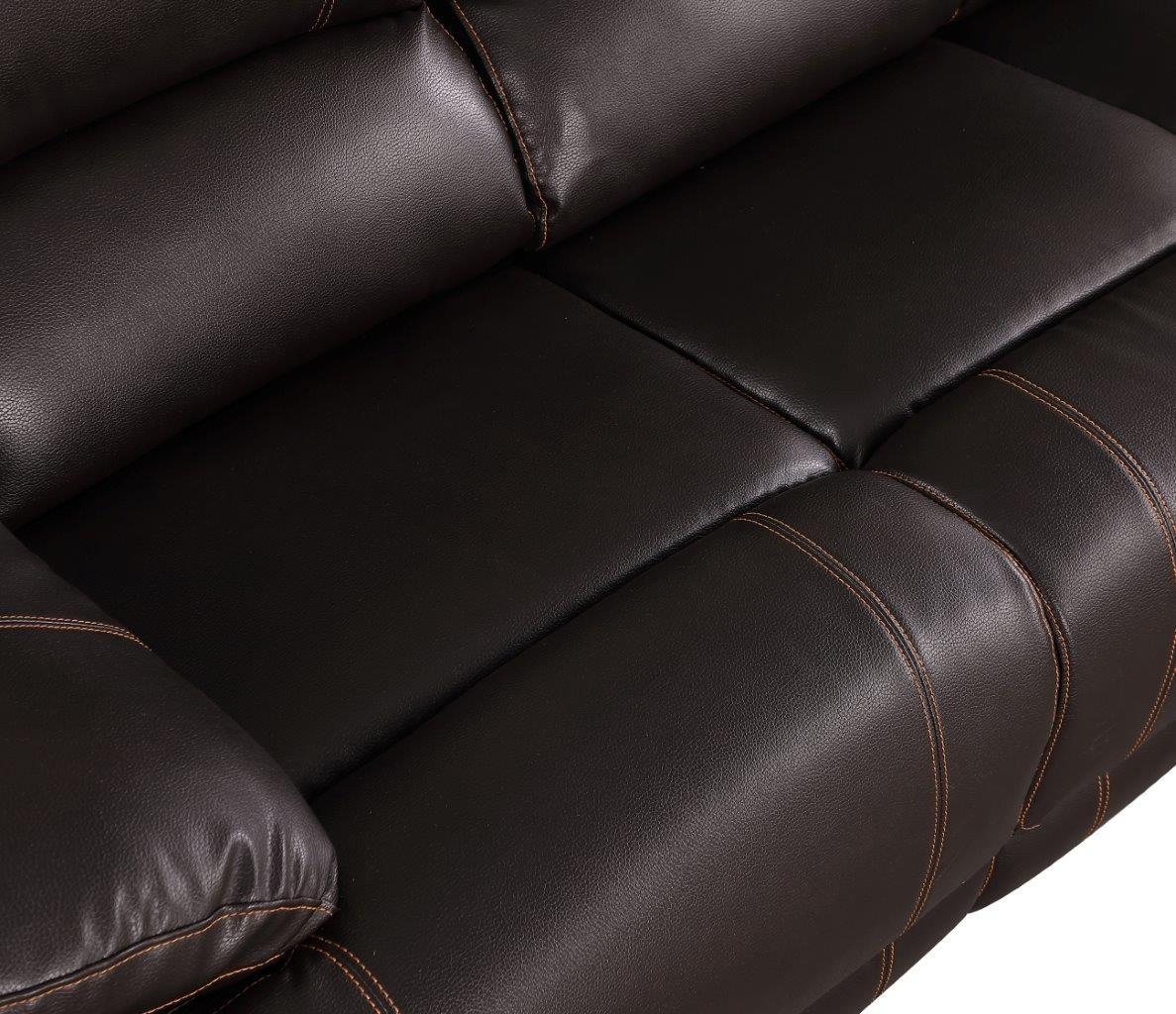 

    
9345-BROWN-S Brown Leather Air / Match Recliner Sofa Global United 9345
