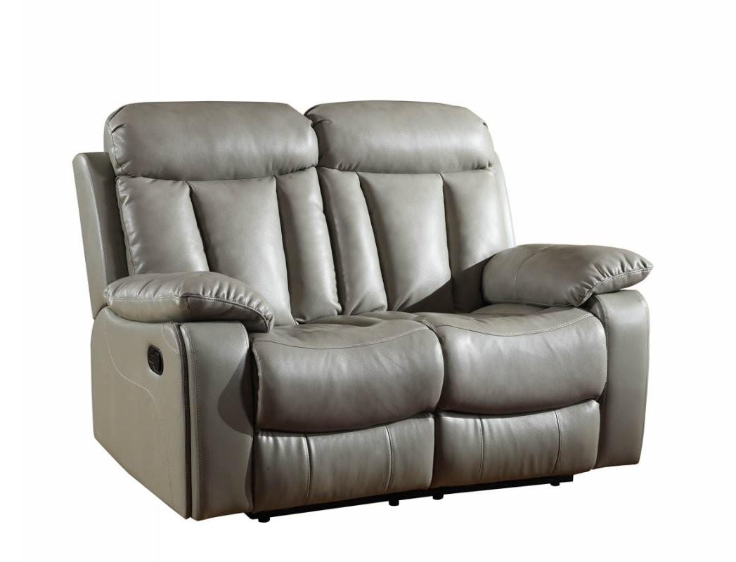 Contemporary Recliner Loveseat 9361 9361-LS-GR in Gray Leather Match