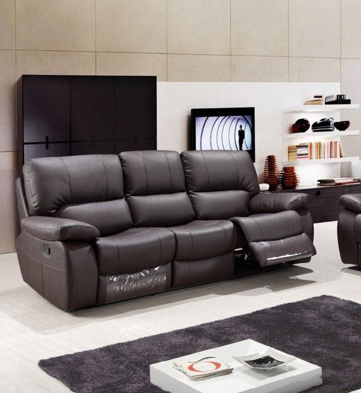 

    
Modern Brown Leather Gel / Match Recliner Sofa Global United 9389
