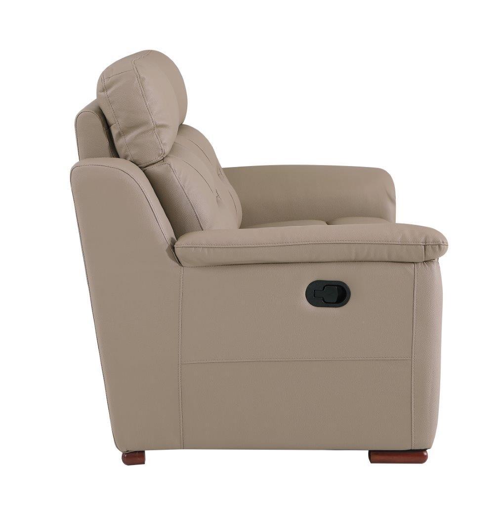 

    
Contemporary Beige Leather Gel / Match Recliner Loveseat Global United 9408
