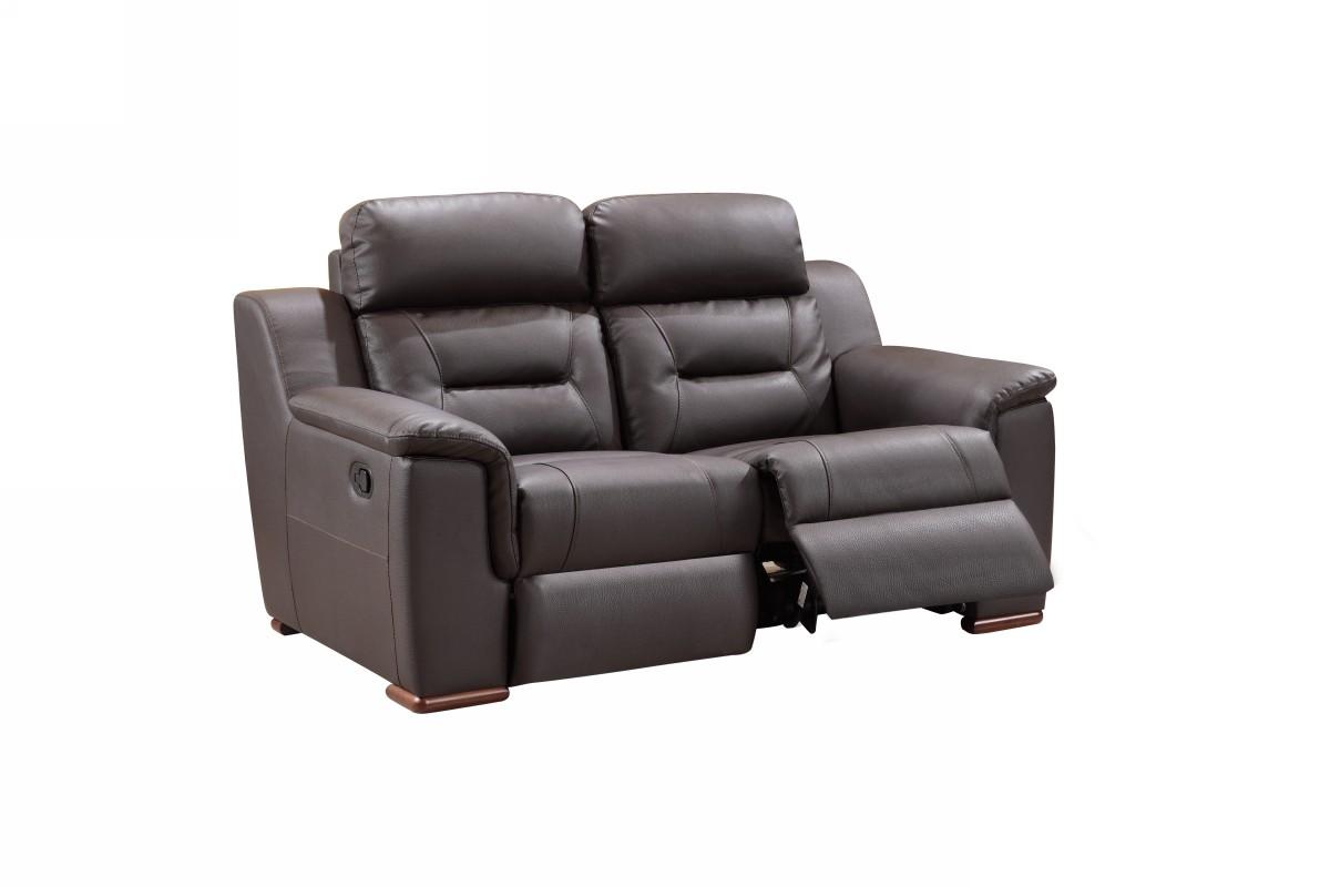 

    
Contemporary Brown Leather Gel / Match Recliner Loveseat Global United 9408
