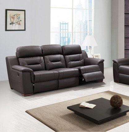 

    
Contemporary Brown Leather Gel/Match Recliner Sofa Global United 9408
