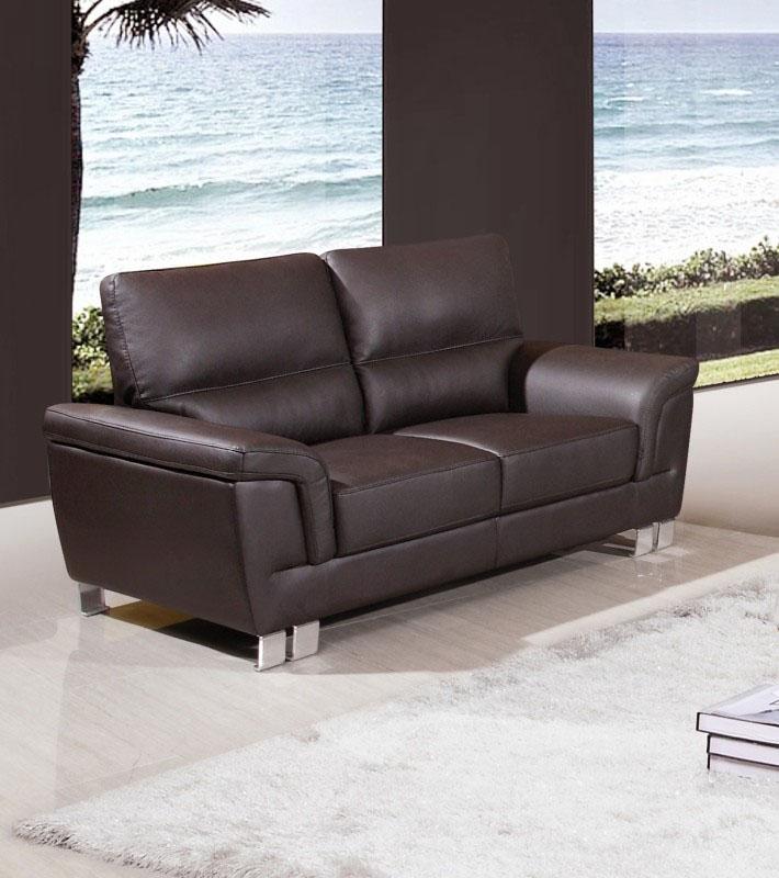 

    
Contemporary Brown Leather Gel / Match Loveseat Global United 9412
