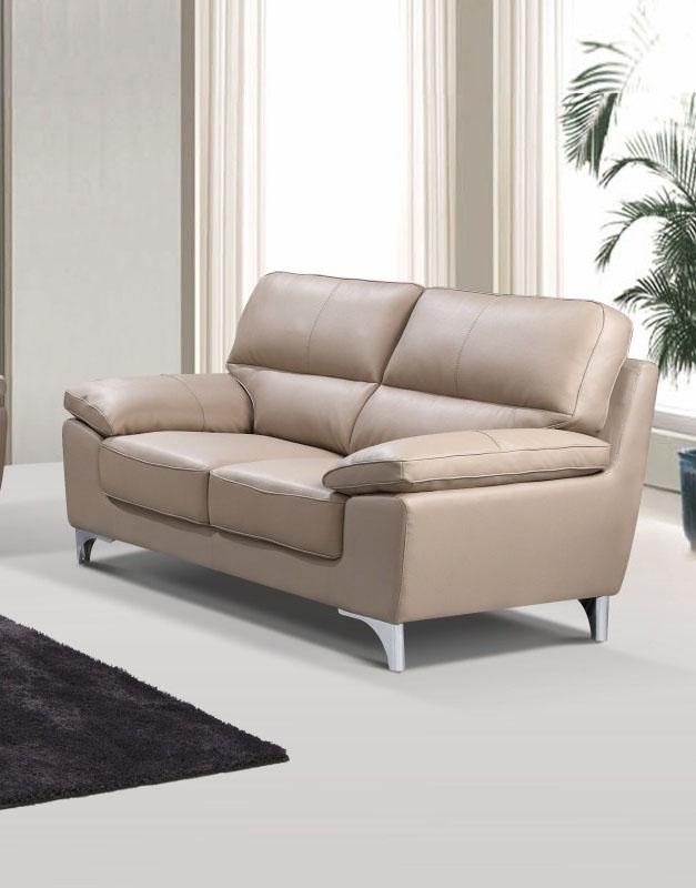

    
Contemporary Beige Leather Gel Loveseat Global United 9436
