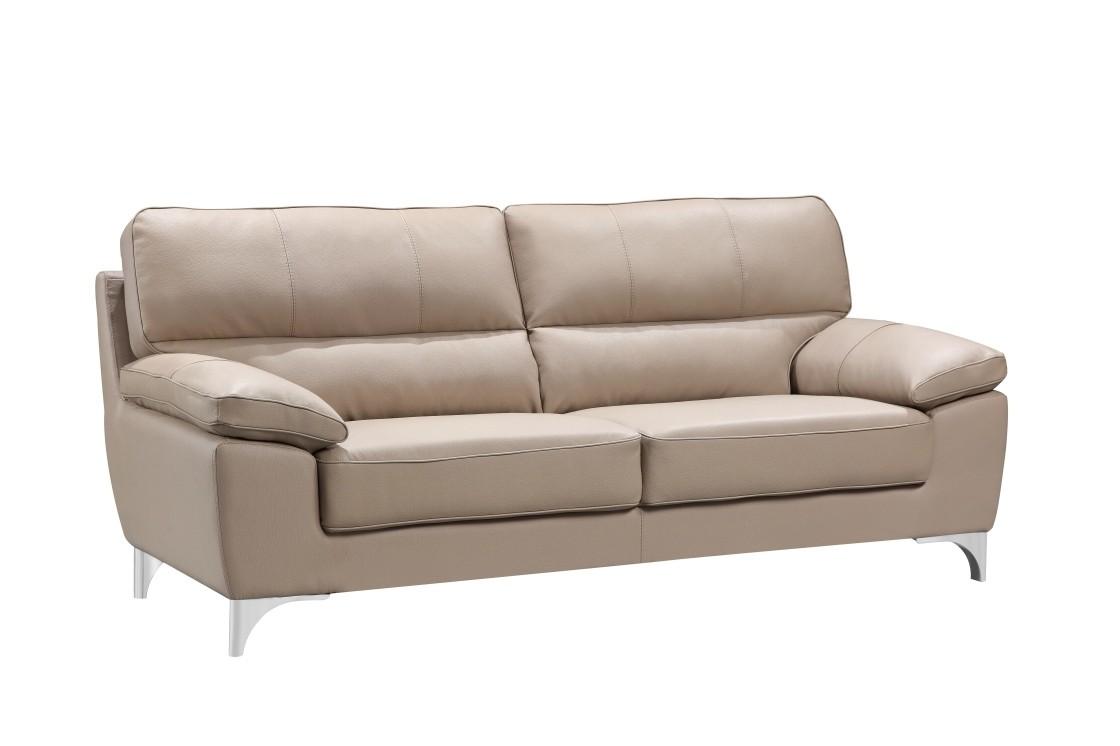 Contemporary Sofa 9436 9436-BEIGE-S in Beige Leather gel match