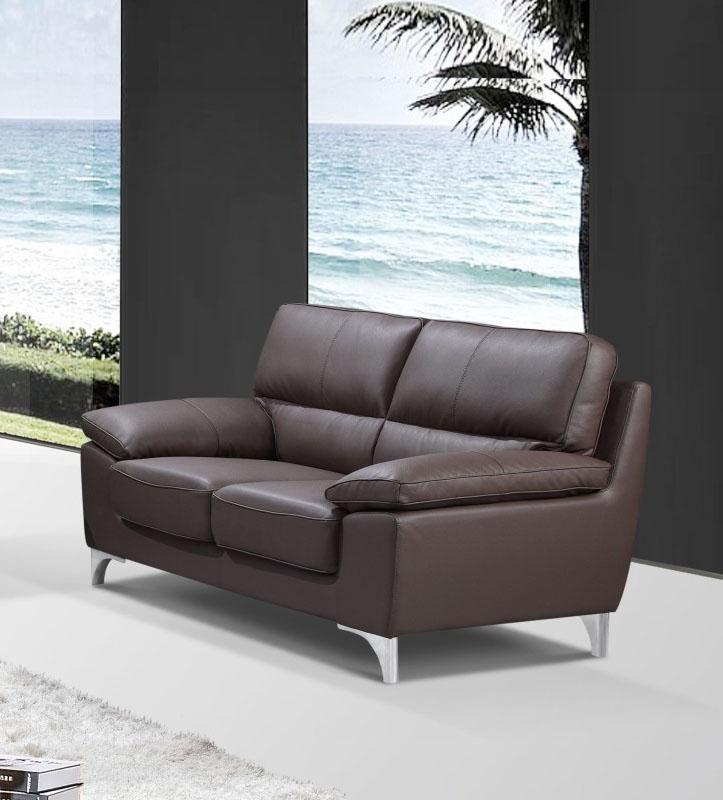 

    
Contemporary Brown Leather Gel Loveseat Global United 9436
