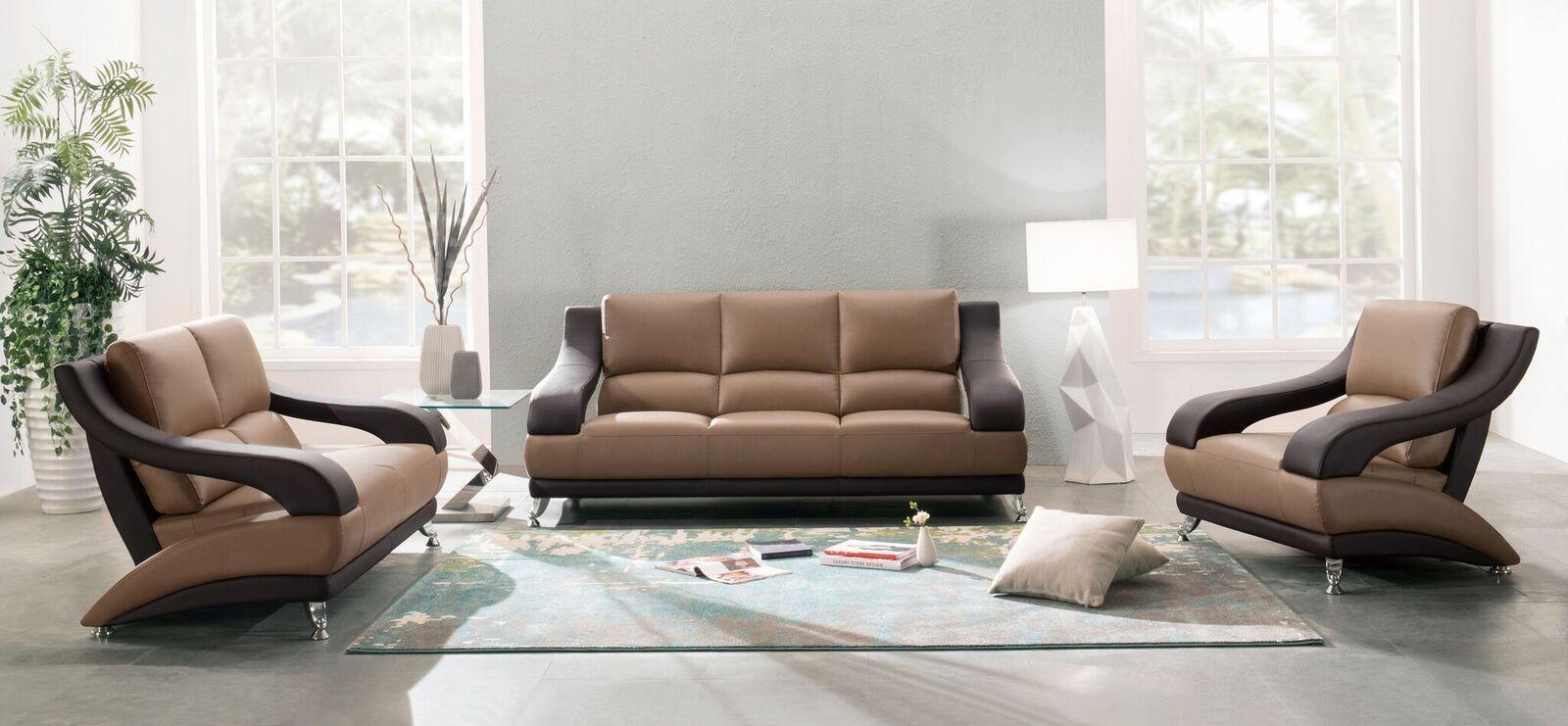 

    
Modern Two-Tone Premium Leather Match Sofa Set 3 Pcs Global United 982
