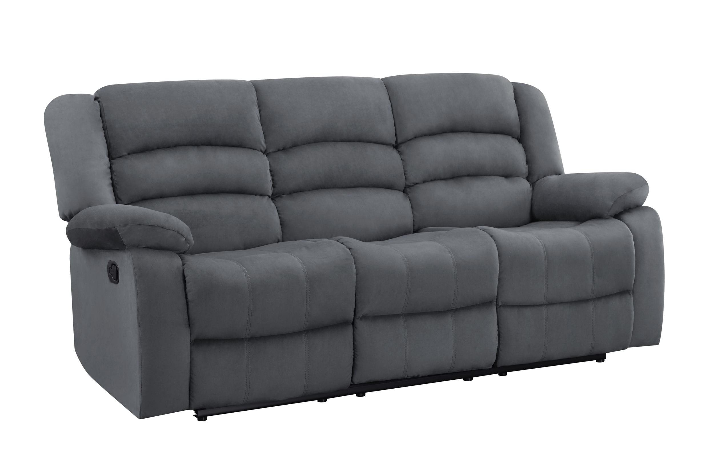 

    
Gray Microfiber Recliner Sofa Contemporary Global United 9824
