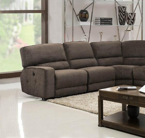 

    
Modern Brown Chenille 6 Pcs Recliner Sectional  Global United 9906
