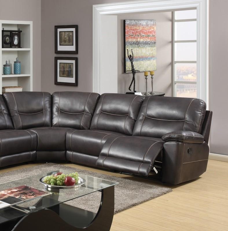 

    
Dark Brown Leather Air  6 Pcs Recliner Sectional Global United 9917
