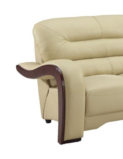 

    
Contemporary Beige Premium Leather Match Loveseat Global United 992
