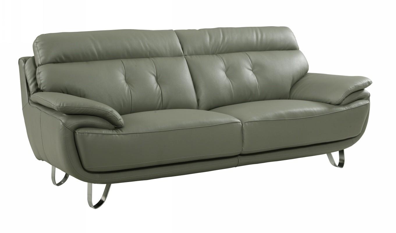 Contemporary Sofa A159 A159-GRAY-S in Gray Leather Match