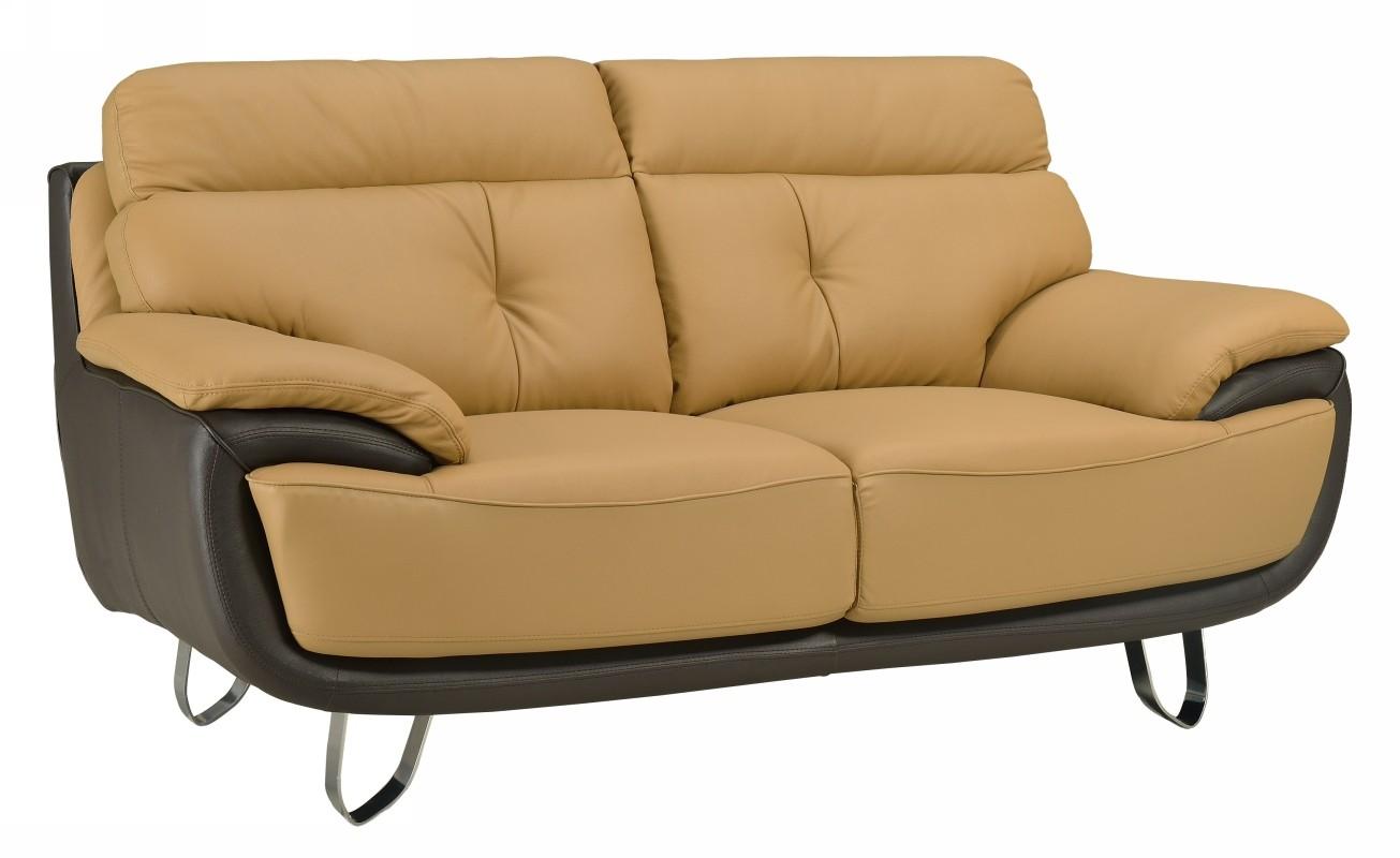 

    
Contemporary Two-Tone Leather Match Loveseat Global United A159
