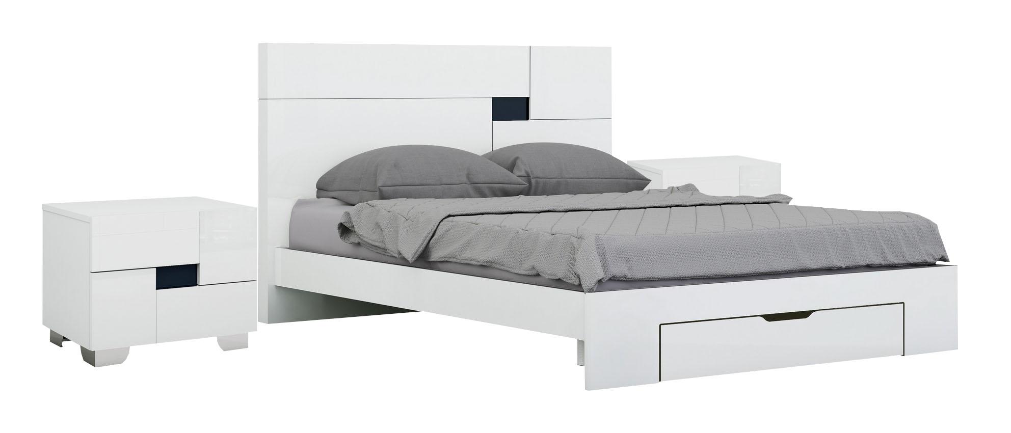 Modern Storage Bedroom Set Aria ARIA-SET-WHITE-Q-3-PC in White Lacquer