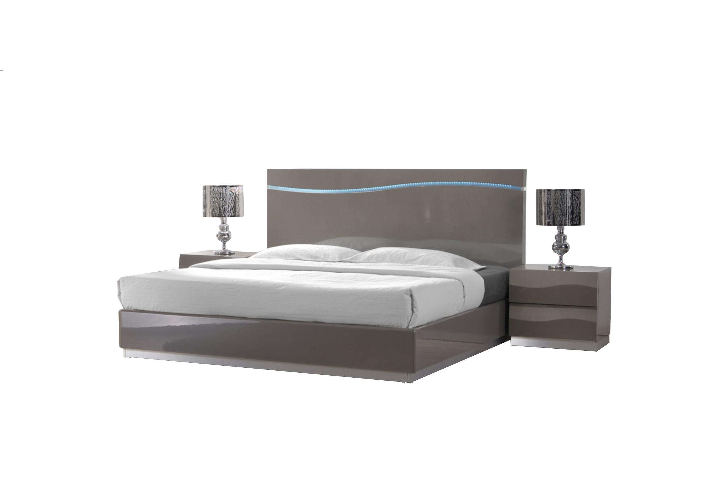 

    
Gloss Grey Finish Platform King Size Bedroom Set 3Pcs Delhi by Chintaly Imports
