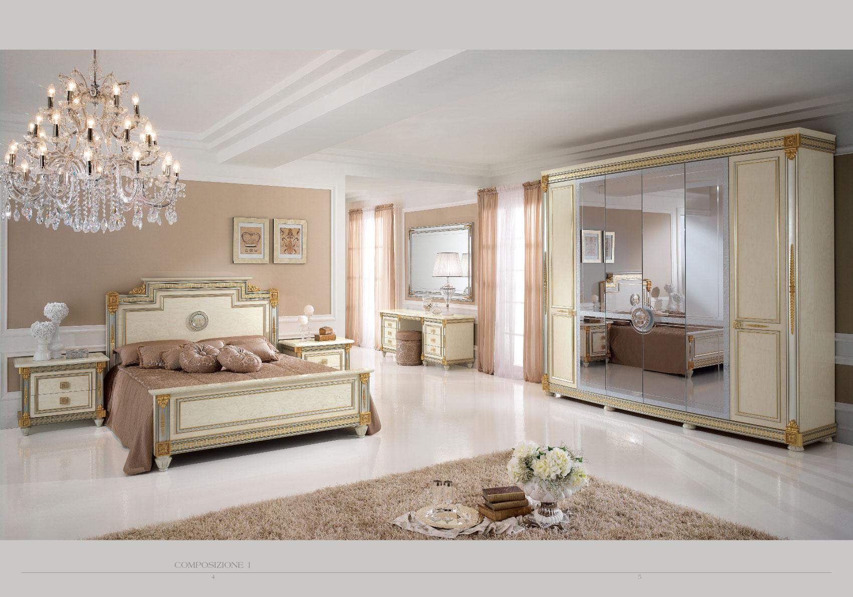 Classic, Traditional, Neo-Classical Platform Bedroom Set Liberty Night Liberty Night-EK-2NVDM-5PC in Ivory, Gold, Beige 
