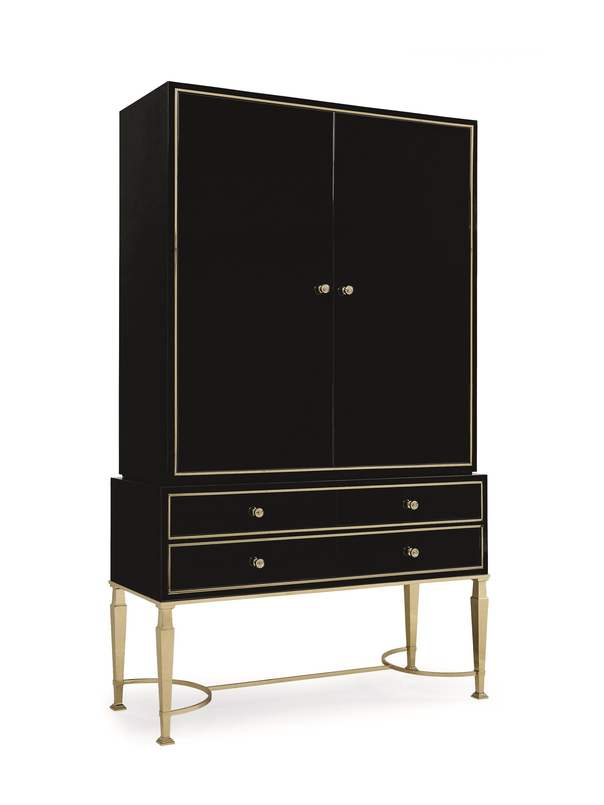 Modern Cabinet THE AFICIONADO CABINET SIG-416-531 in Gold, Black 