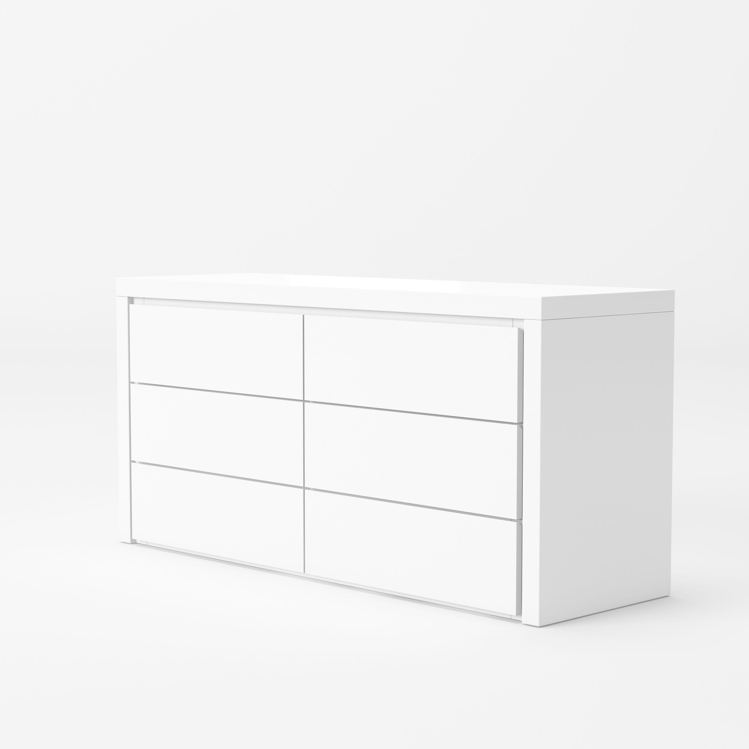 

    
Glossy White 6 Drawers Dresser Modrest Adan VIG Modern Contemporary
