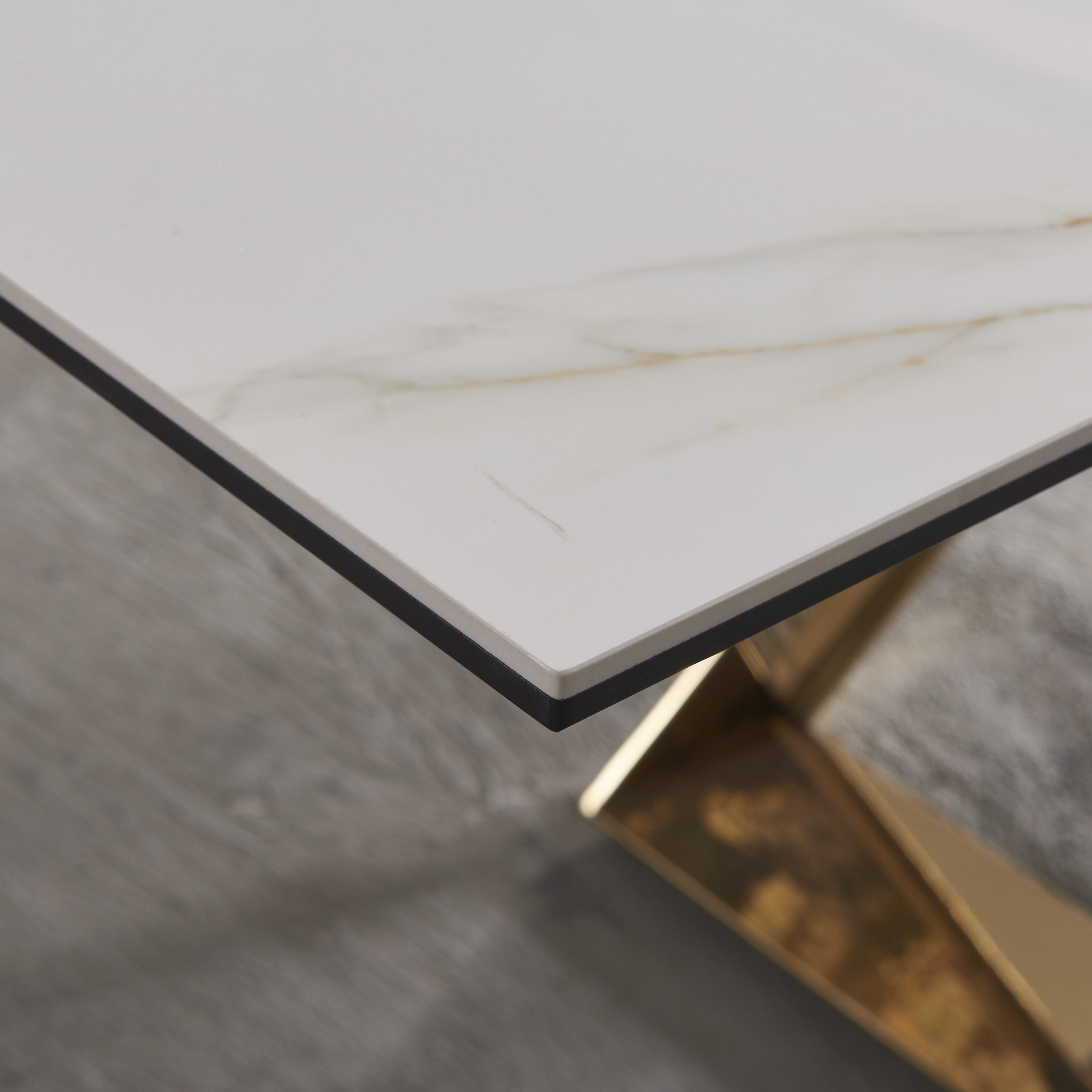 

                    
Buy Glossy White Ceramic Top Polished Brass Base Dining Table by J&M Furniture Orleans
