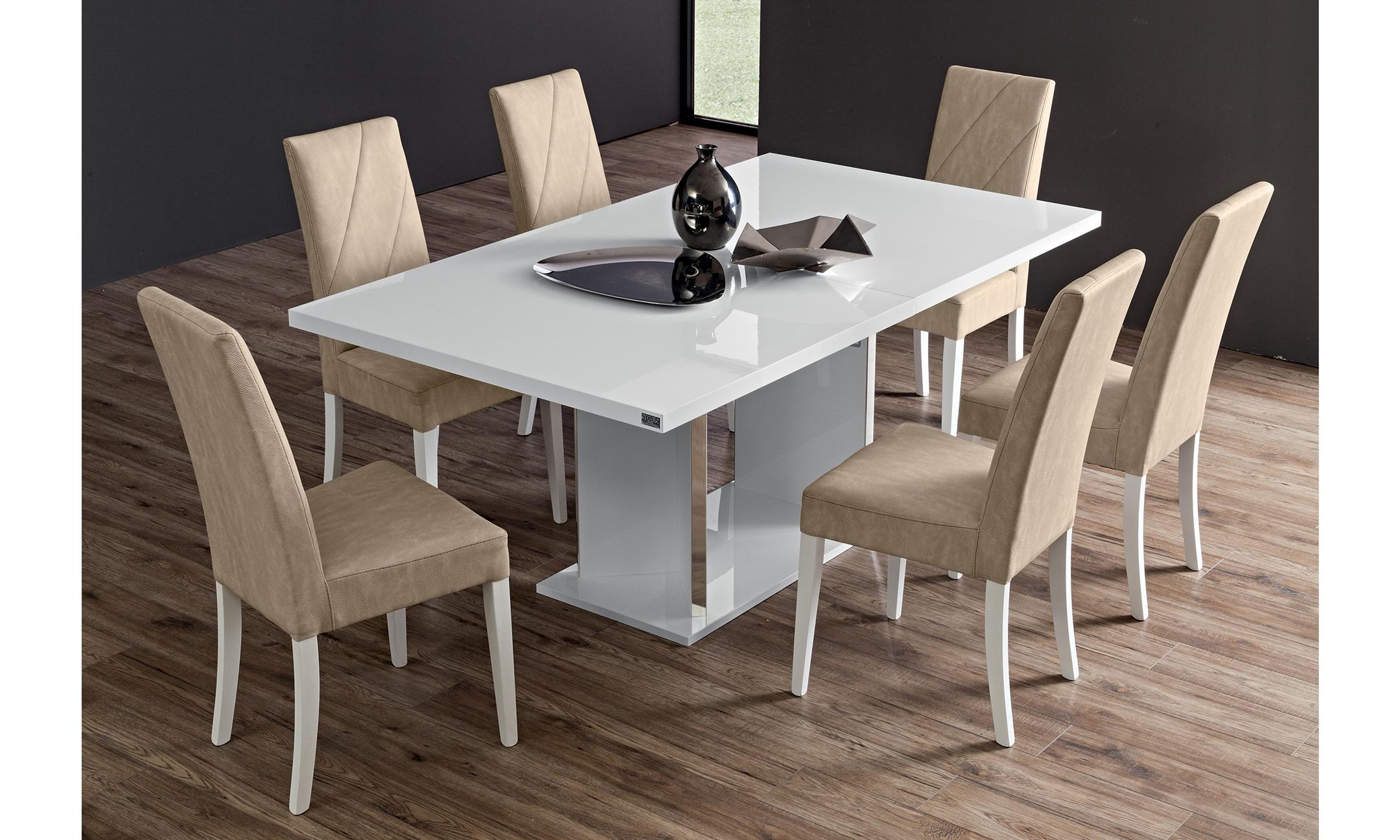 Contemporary Dining Table Lisa LISADTABLE in White 