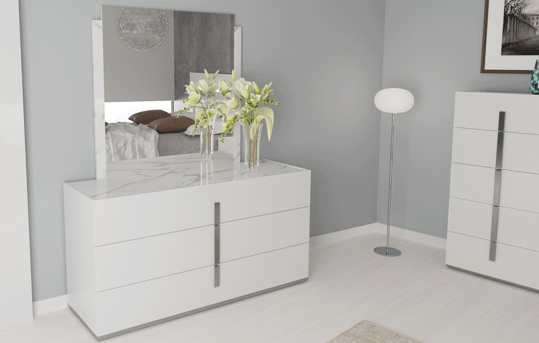 

    
Glossy White Double Dresser CARRARA ESF Modern Contemporary MADE IN ITALY
