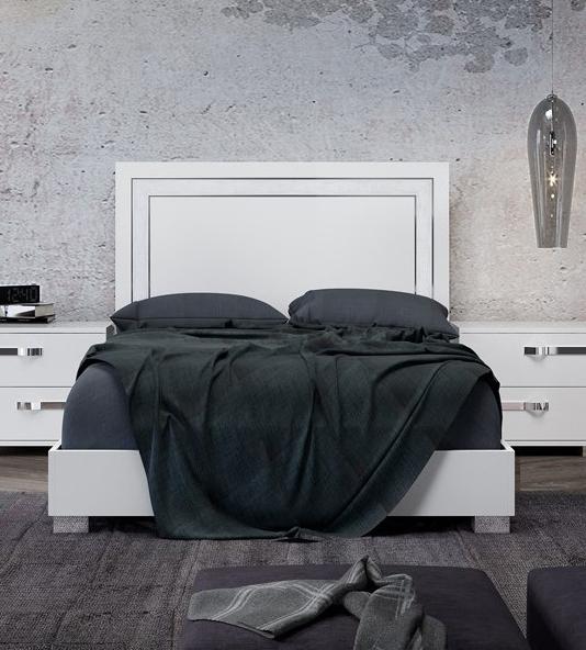 

    
Glossy White King Bed Modern Made in Italy At Home USA Volare
