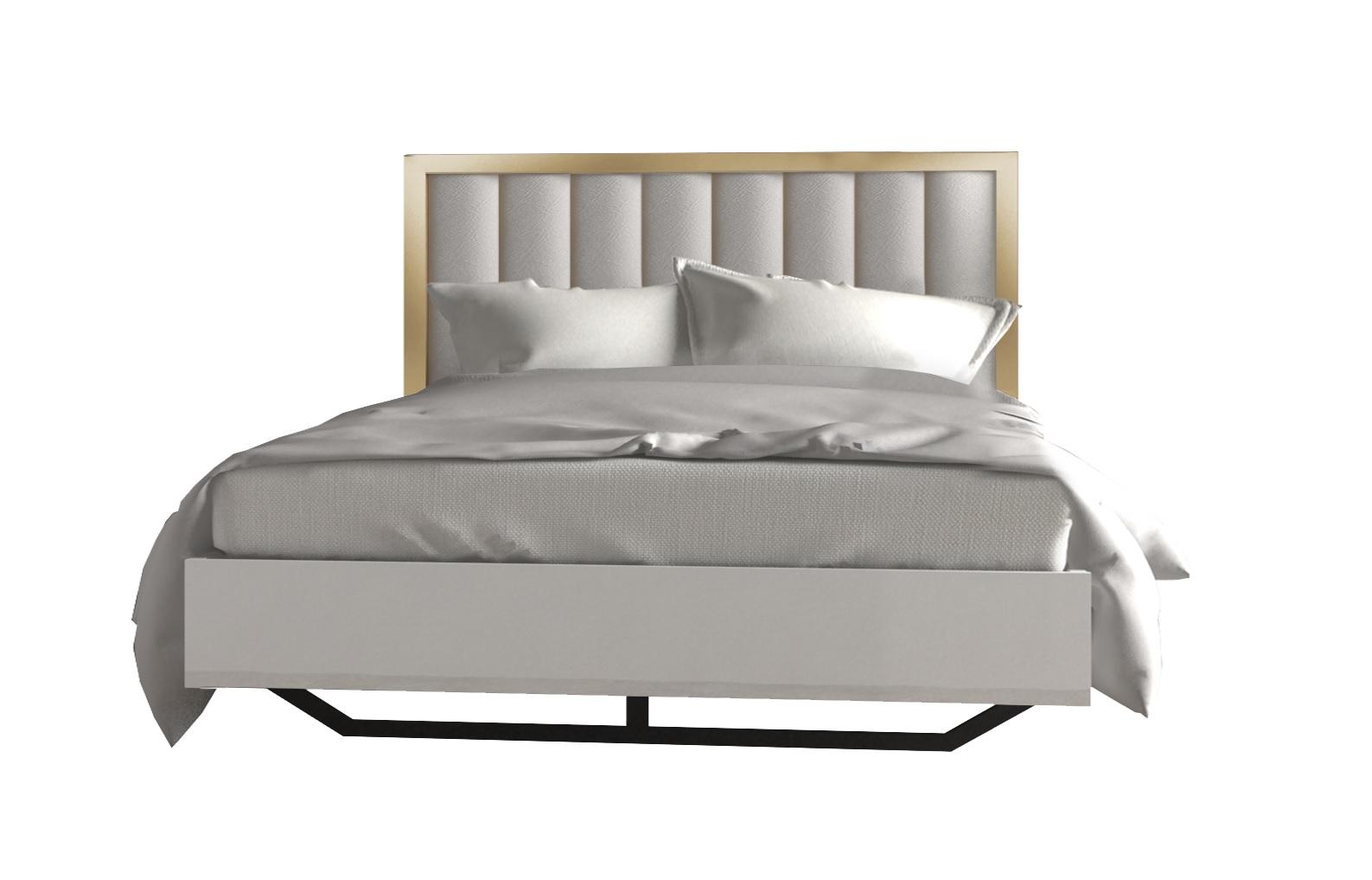 Contemporary, Modern Platform Bed Fiocco 17454-K in White, Gray 