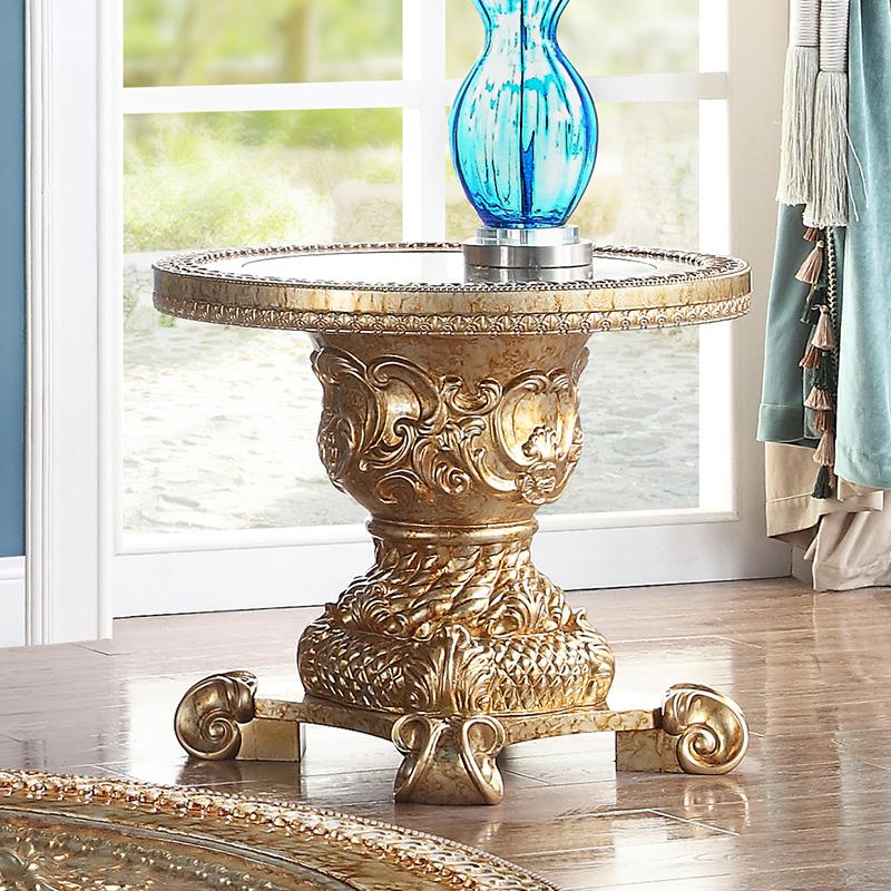 Traditional End Table HD-328G HD-E328G in Gold 