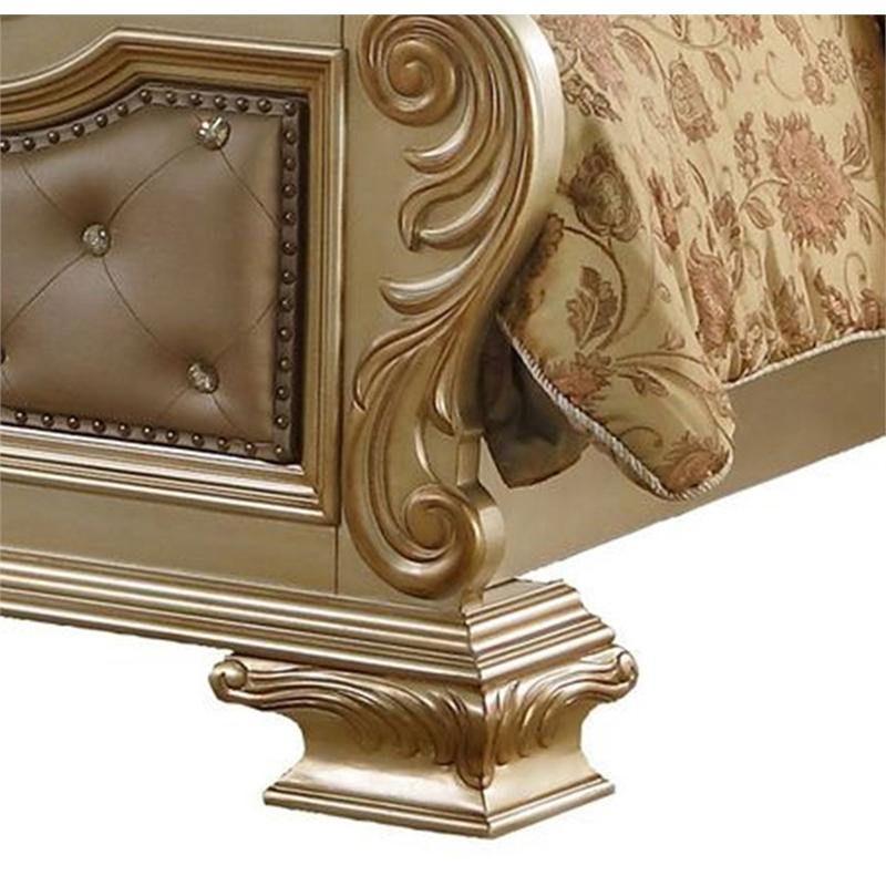 

        
Cosmos Furniture Miranda Panel Bed Gold Faux Leather 850018103428
