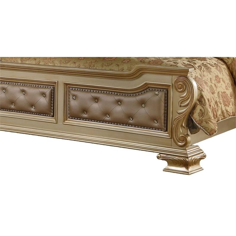 

        
Cosmos Furniture Miranda Panel Bedroom Set Gold Faux Leather 850018103428
