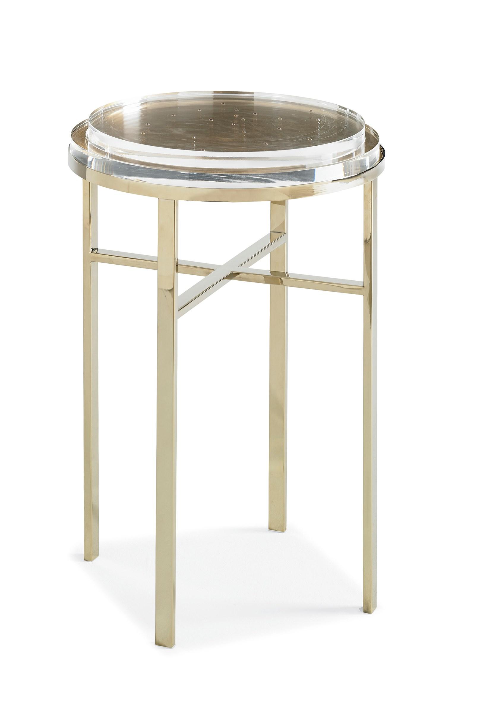 Contemporary End Table SPARKLER CON-ACCTAB-026 in Metal, Gold 
