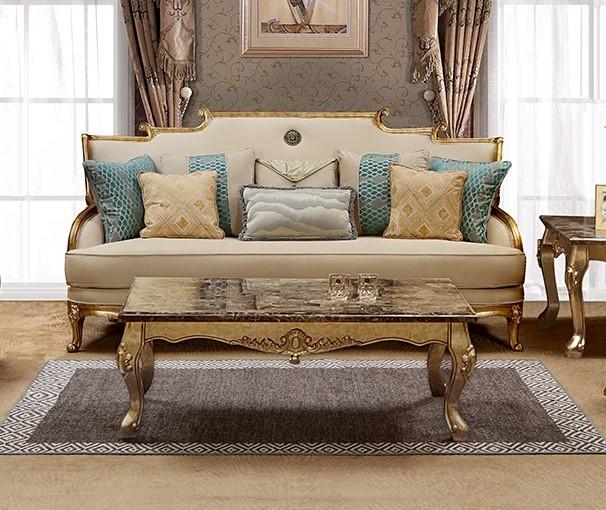 

    
Gold & Light Beige Sofa Set 2Pcs Traditional Cosmos Furniture Majestic
