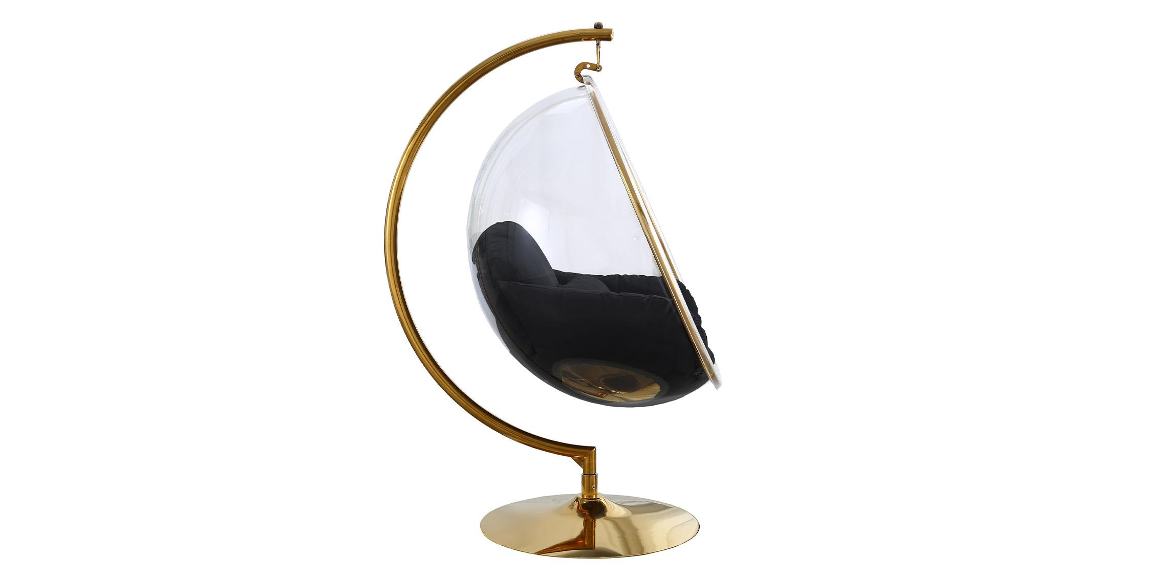 

        
Meridian Furniture LUNA 508Black Accent Chair Gold/Black Fabric 094308250328
