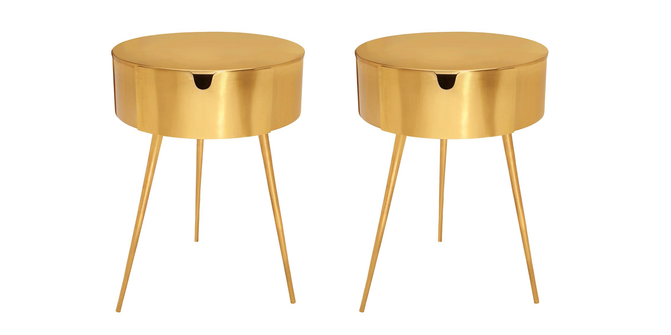 Contemporary, Modern Nightstand Set BALI 835Gold 835Gold-Set-2 in Gold 