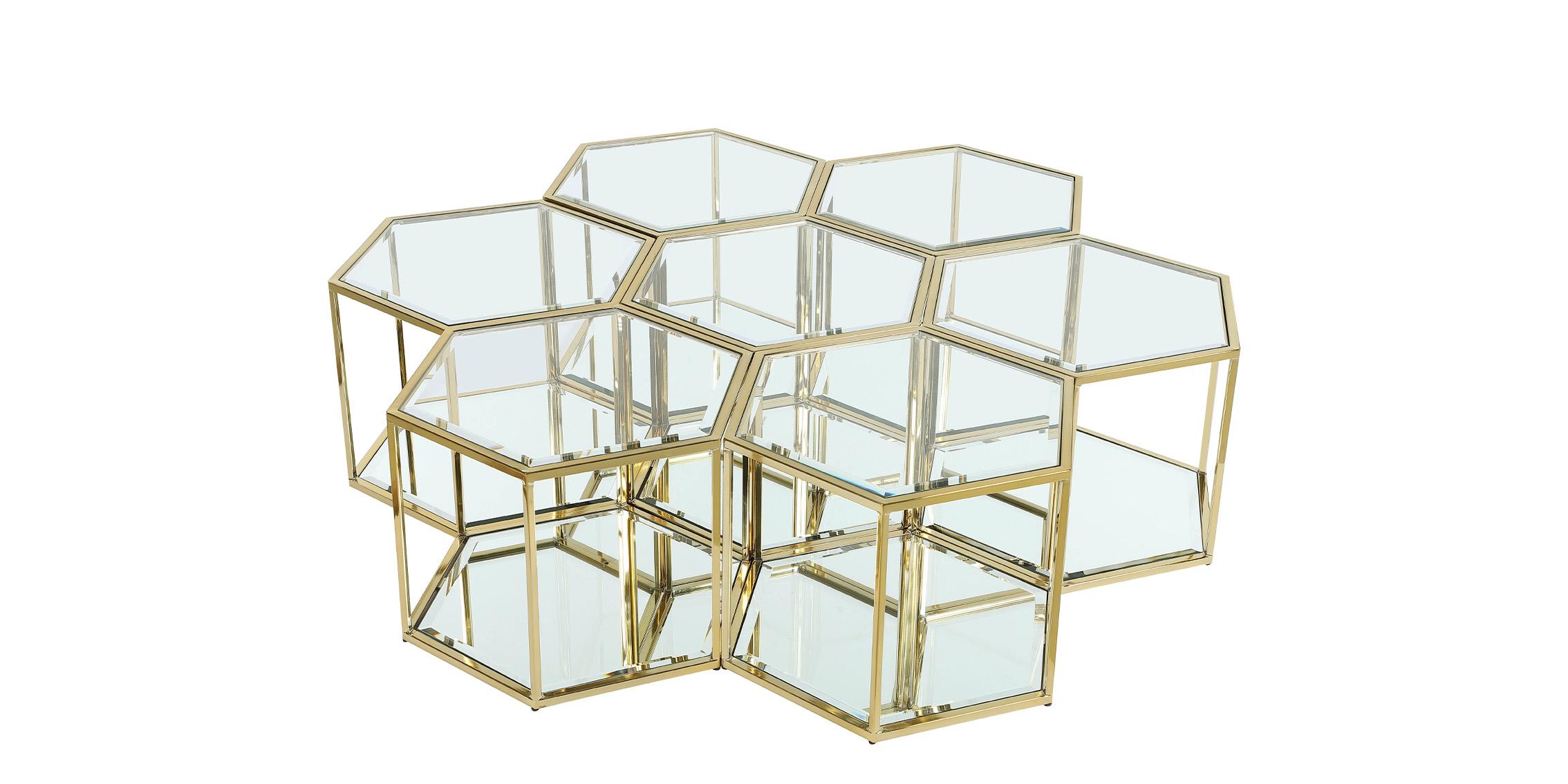 

    
Gold Stainless Steel & Glass Modular Coffee Table SEI 205-CT-7PC Meridian Modern
