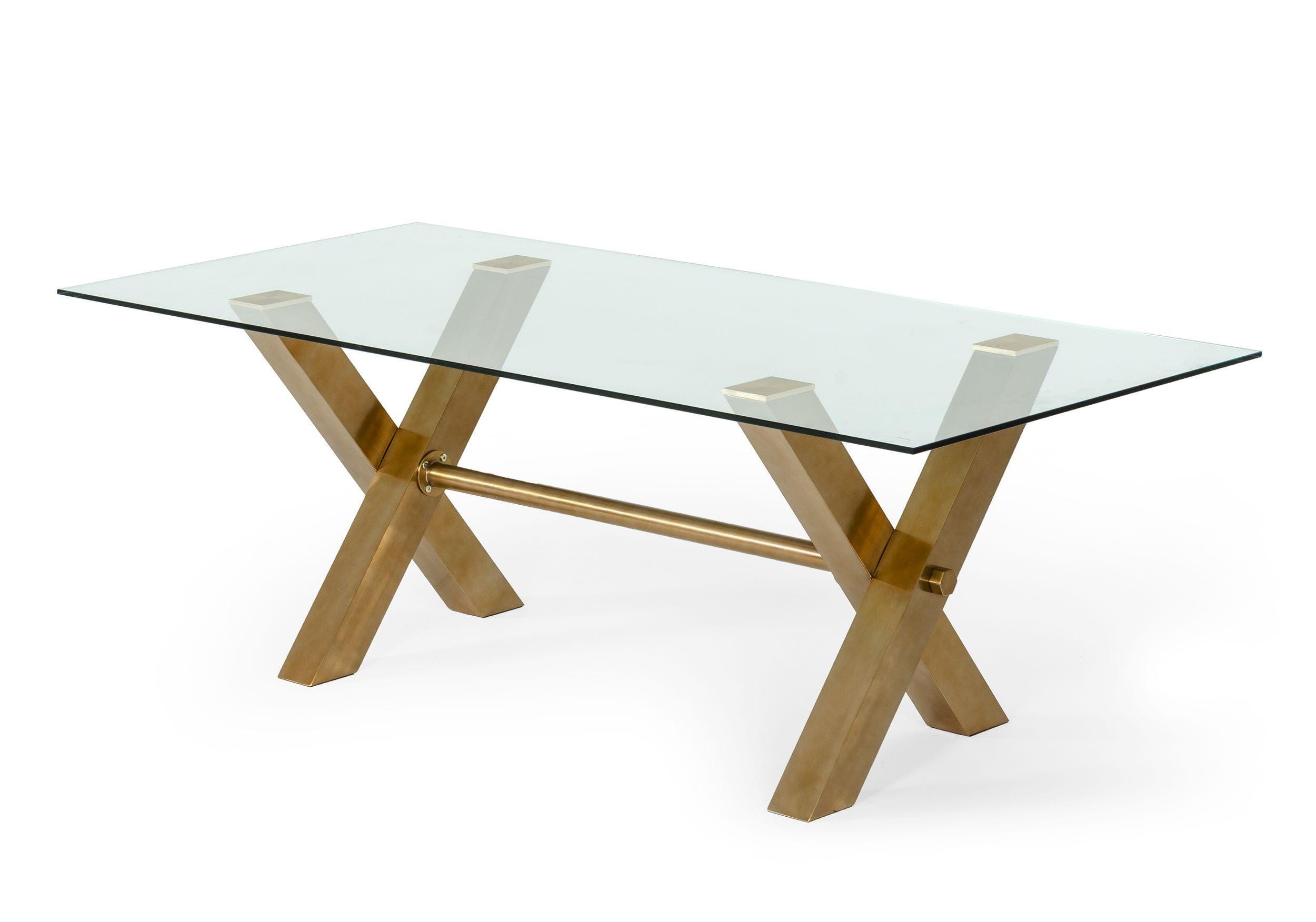 

    
Gold Legs & Glass Top Dining Table by VIG Modrest Dandy
