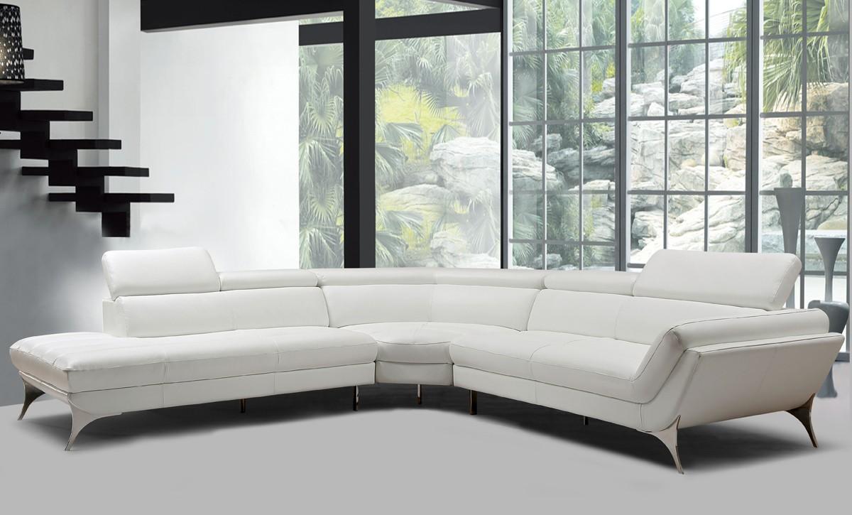 Modern Sectional Sofa Goza Goza Sectional in White Italian Leather