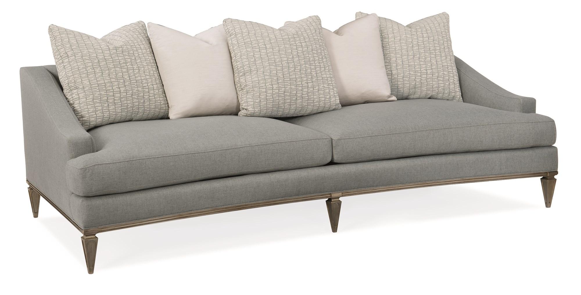 Contemporary Sofa LOW KEY UPH-418-011-A in Taupe, Gray Fabric