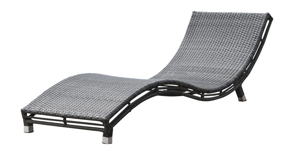 Modern Outdoor Chaise Lounger Graphite PJO-1601-GRY-CC X-1601CC-CUSH in Gray Fabric