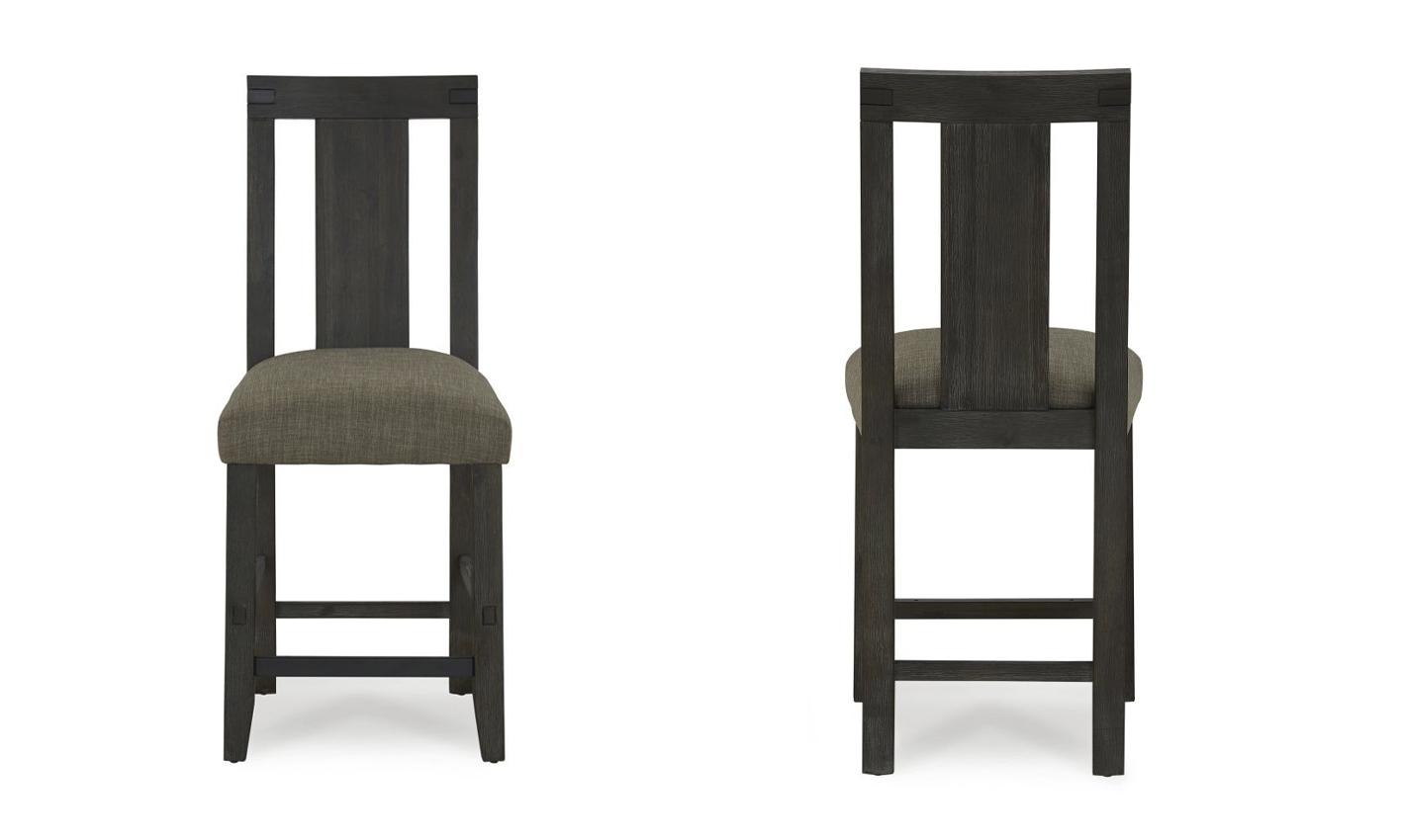Rustic Counter Chair Set MEADOW 3FT370-2PC in Graphite Fabric