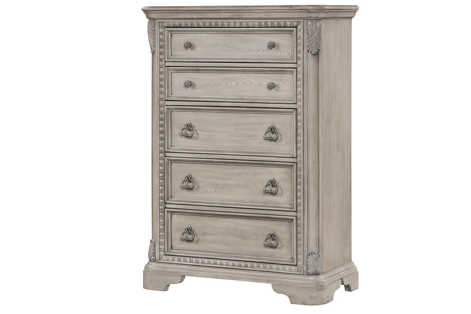 

    
Gray 5-Drawer Chest COVENTRY 1989-150 Bernards Classic Traditional
