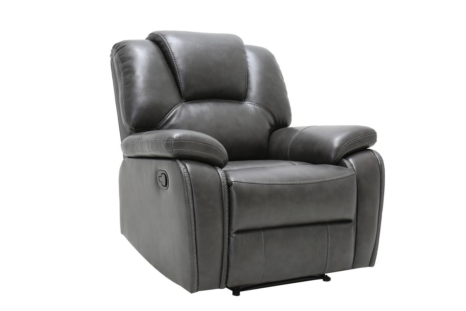 Contemporary Reclining Chair 7993-GRAY 7993-GRAY-CH in Gray Leather Air Material