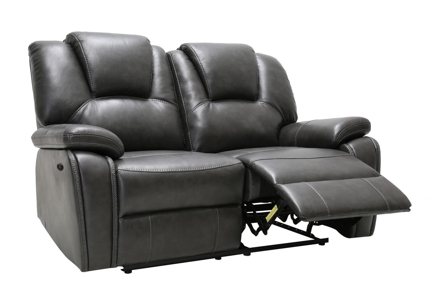 Contemporary Reclining Loveseat 7993-GRAY 7993-GRAY-L in Gray Leather Air Material