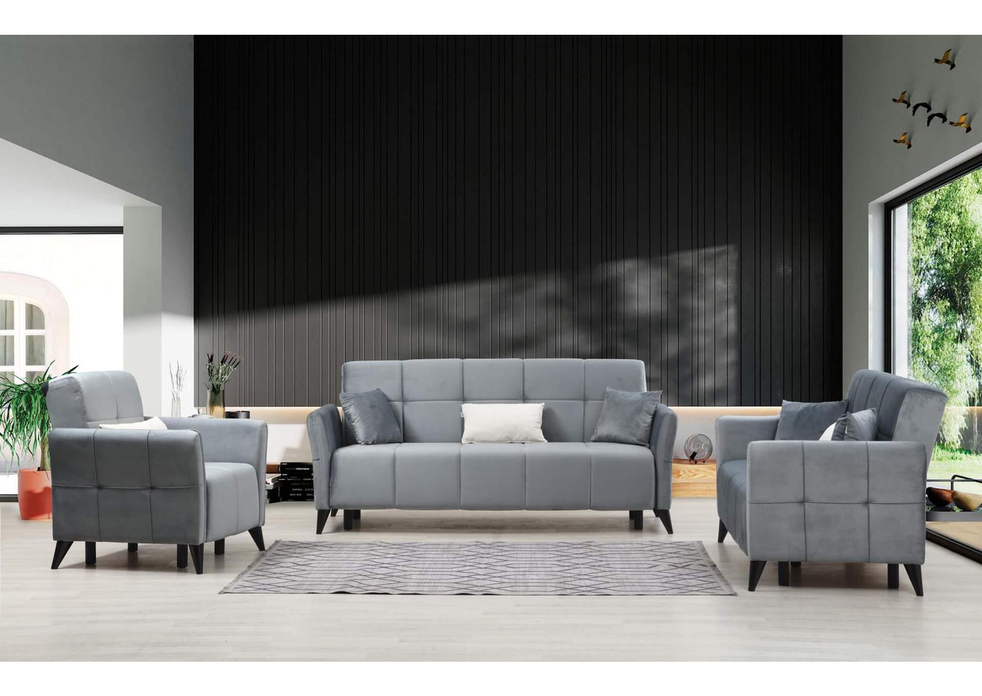 

    
Gray Chenille Fabric Sofa Bed Set 3Pcs Contemporary Alpha Furniture Angel
