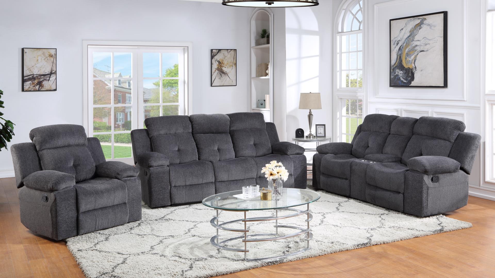 

        
Galaxy Home Furniture PHOENIX Recliner Sofa Set Gray Chenille 808857697899
