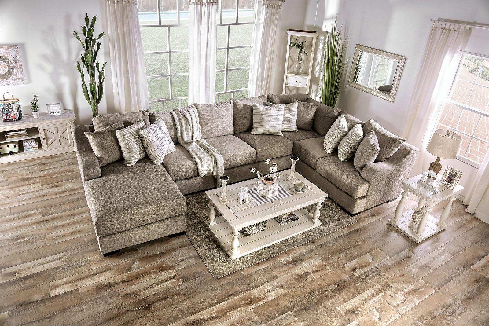 

    
Furniture of America SM1294 Castleton Sectional Sofa Gray SM1294
