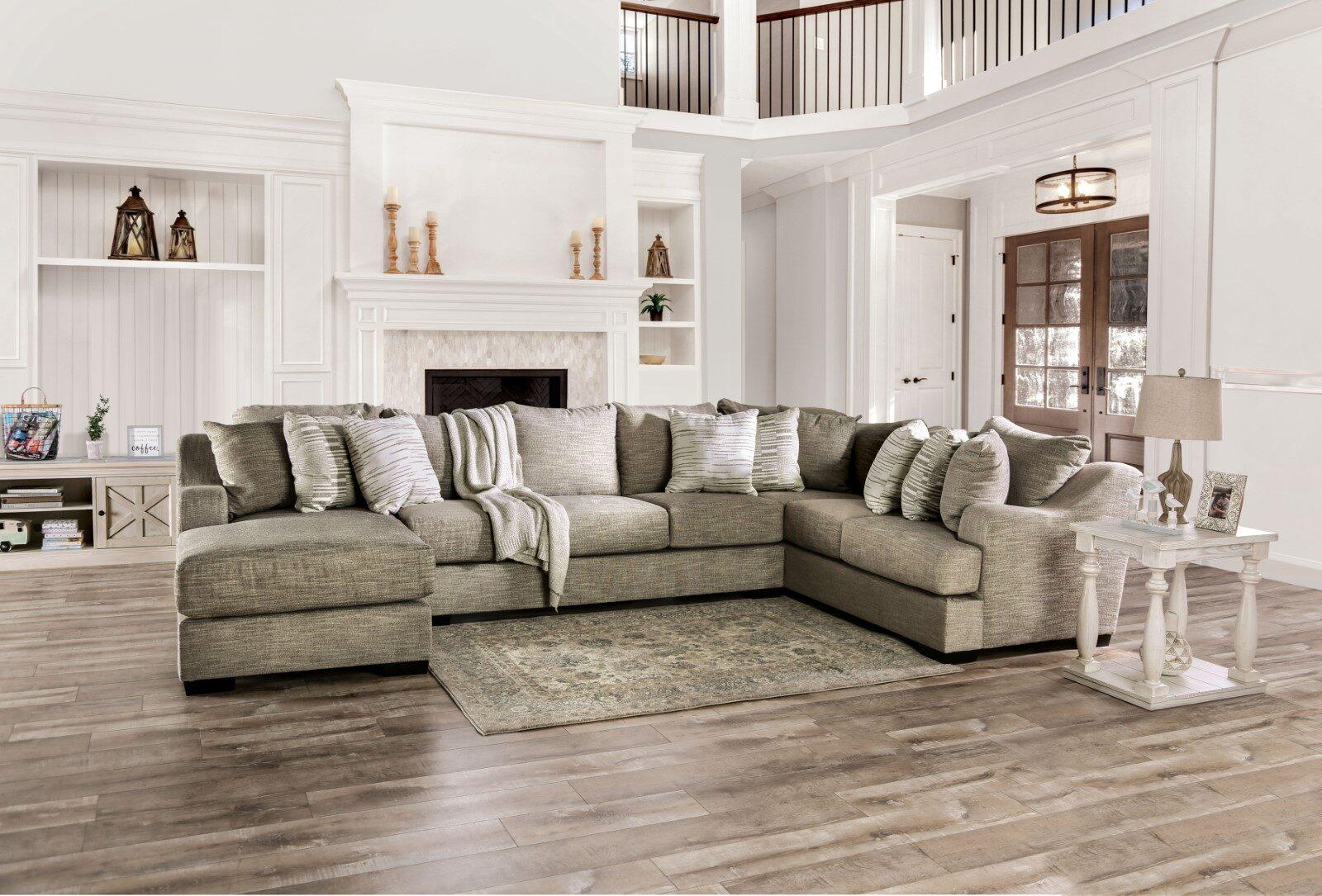 Transitional Sectional Sofa SM1294 Castleton SM1294 in Gray Chenille