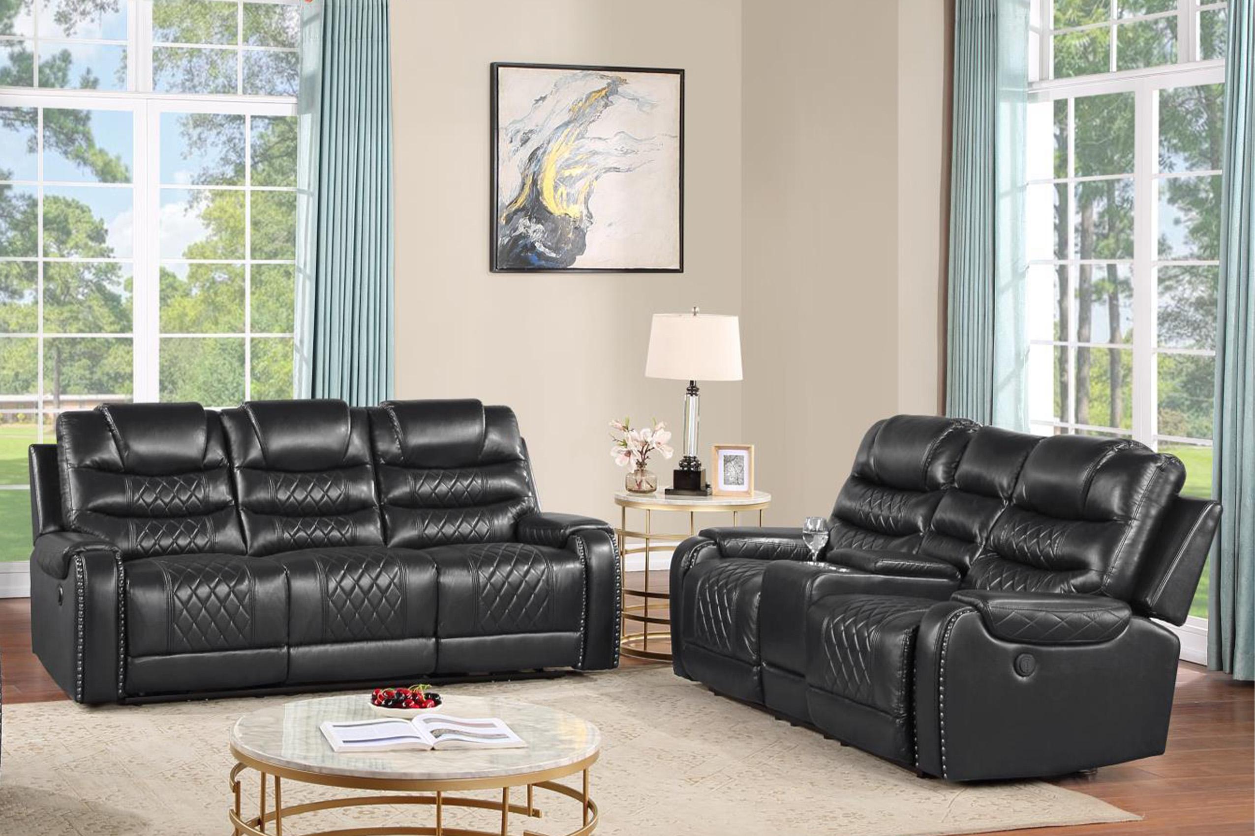 Contemporary, Modern Recliner Sofa Set TENNESSEE-GR TENNESSEE-GR-S-L in Gray Eco Leather